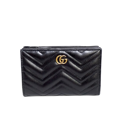 GUCCI グッチ ダブルG カードケースウォレット 781583 ブラック ブラック レディース 二つ折り財布