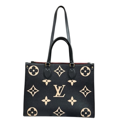 ルイヴィトン オンザゴーMM モノグラムバイカラーアンプラント ショルダーバッグ M45495 ブラック ユニセックス LOUIS VUITTON 中古