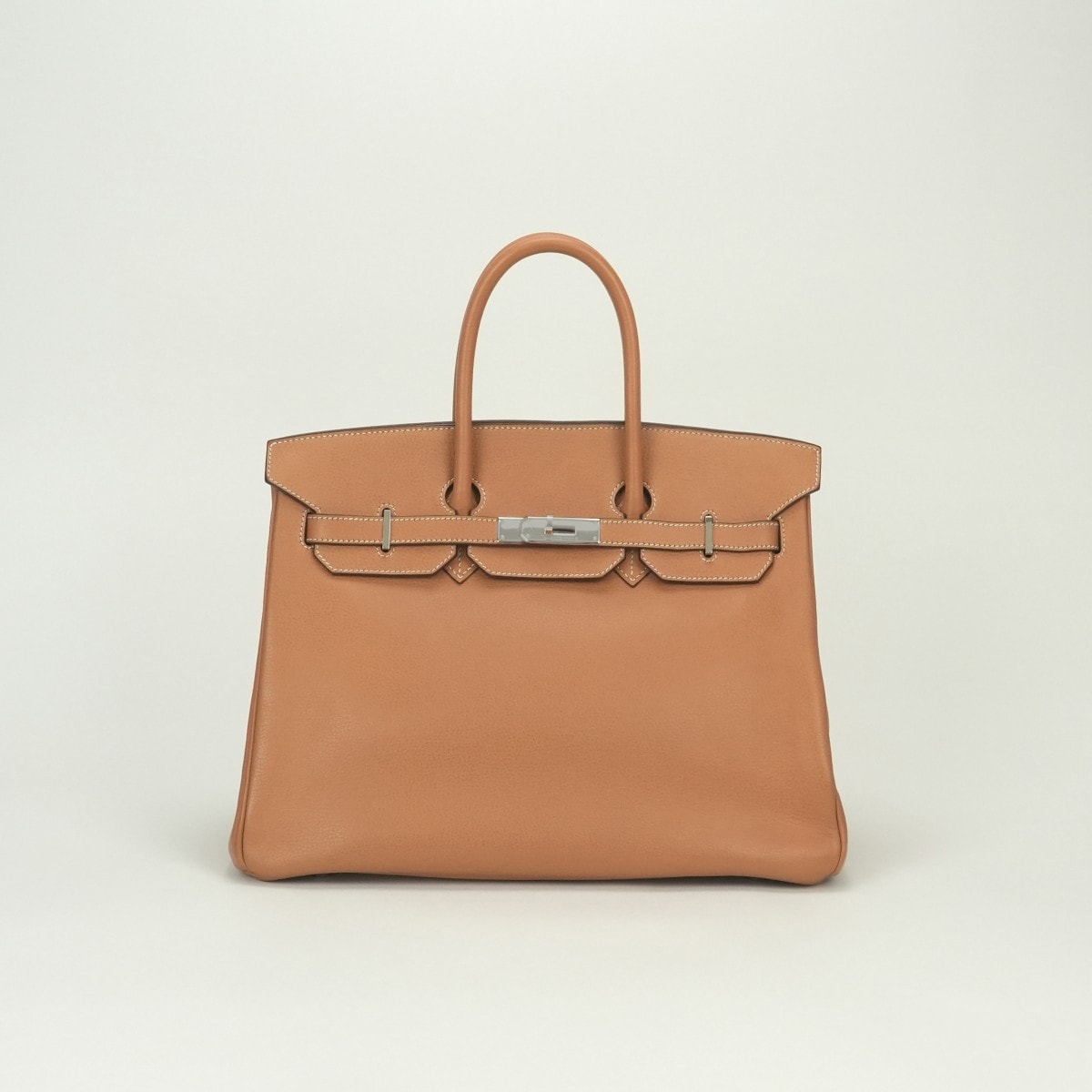 エルメス HERMES バーキン35 バーキン 35 バッグ トートバッグ ヴァッシュリエジェ ナチュラル Natural ブラウン Brown 茶 シルバー金具 ハンドバッグ