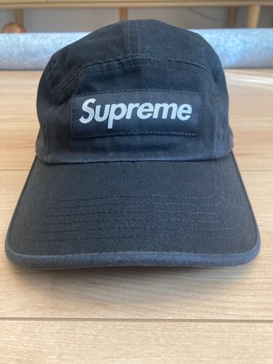 Supreme Washed Chino Twill Camp Cap "Black"(23SS)