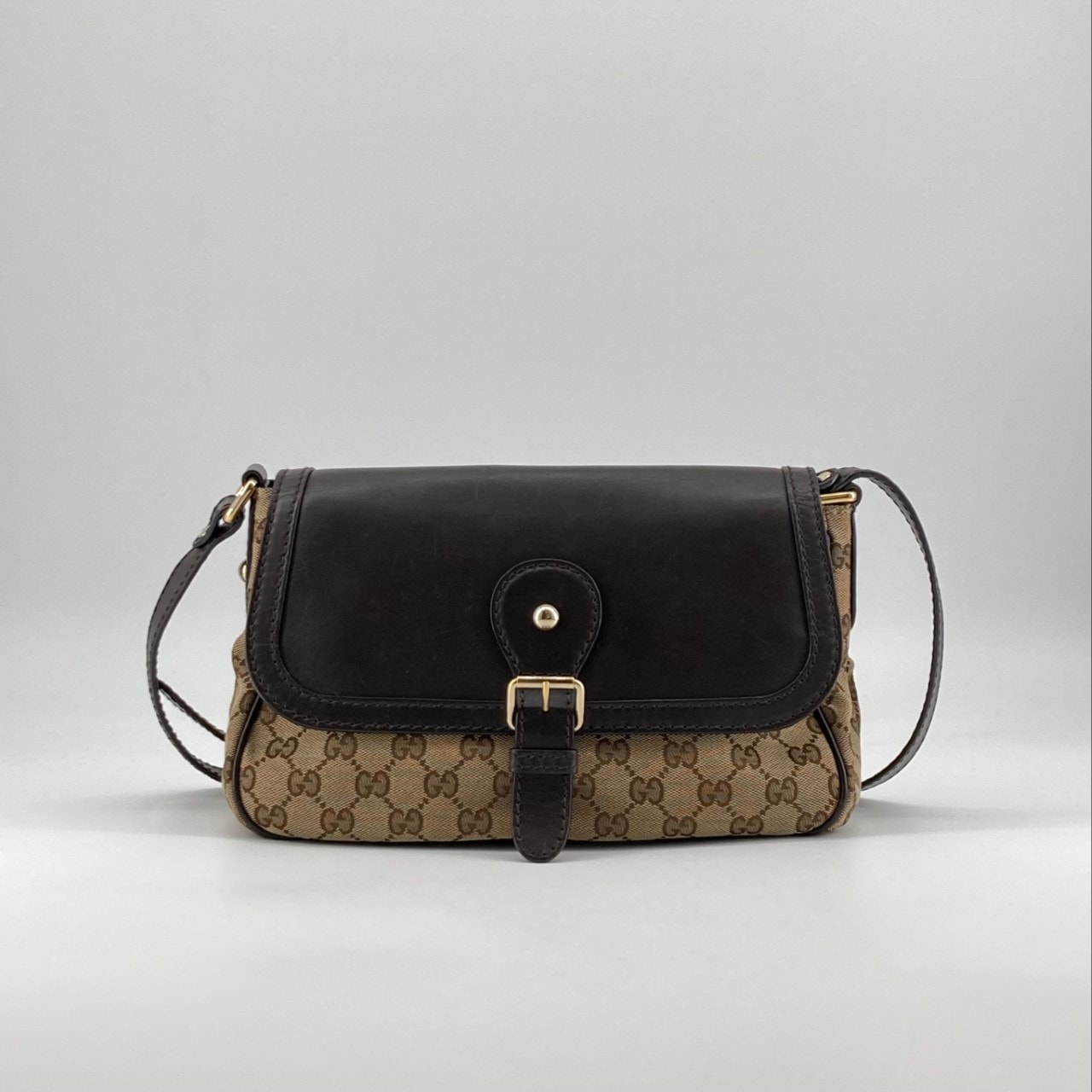GUCCI(グッチ) スーキー GGキャンバス×レザー 308452 ショルダーバッグ ベージュ×ブラック