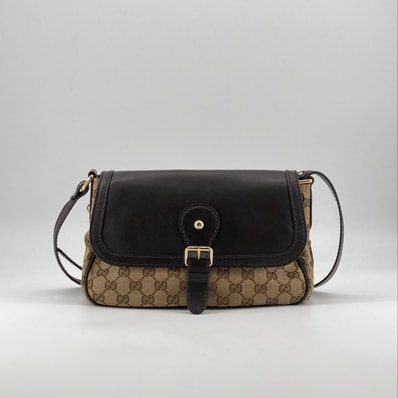 GUCCI(グッチ) スーキー GGキャンバス×レザー 308452 ショルダーバッグ ベージュ×ブラック