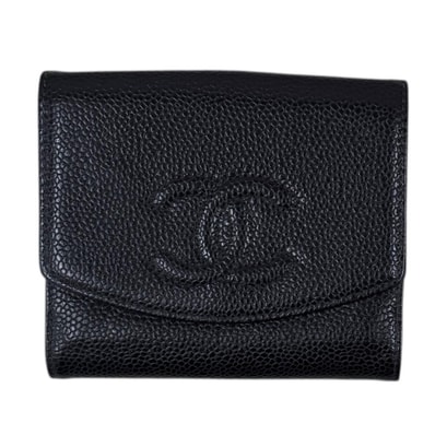 シャネル ココマーク 二つ折り財布 キャビアスキン レディース CHANEL 中古