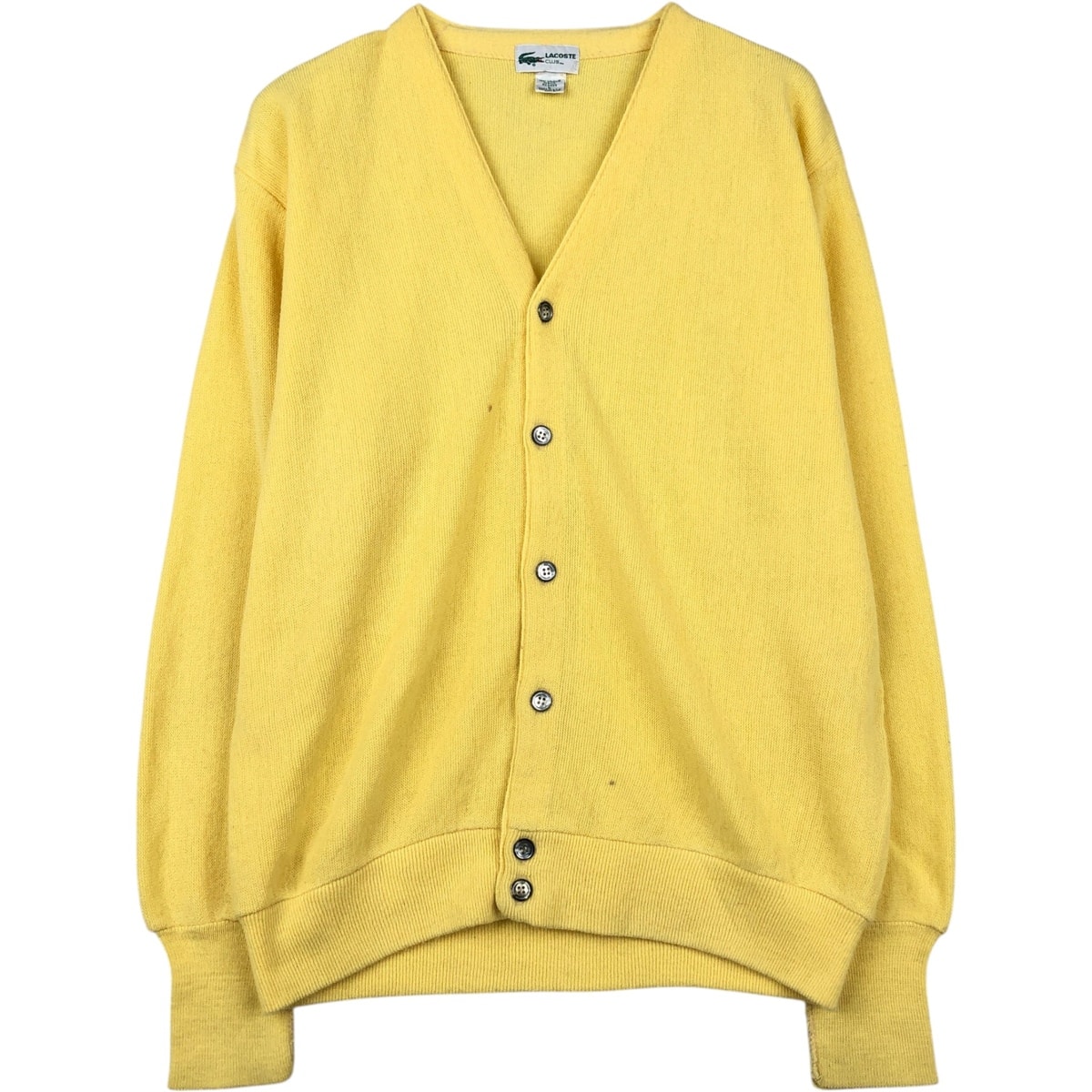 古着 ~90年代 ラコステ LACOSTE CLUB アクリルニットカーディガン USA製 メンズL相当 ヴィンテージ/eaa640235