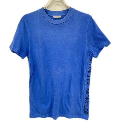 モンクレール 19年 ブルー MAGLIA T-SHIRT サイドロゴ Tシャツ XS
