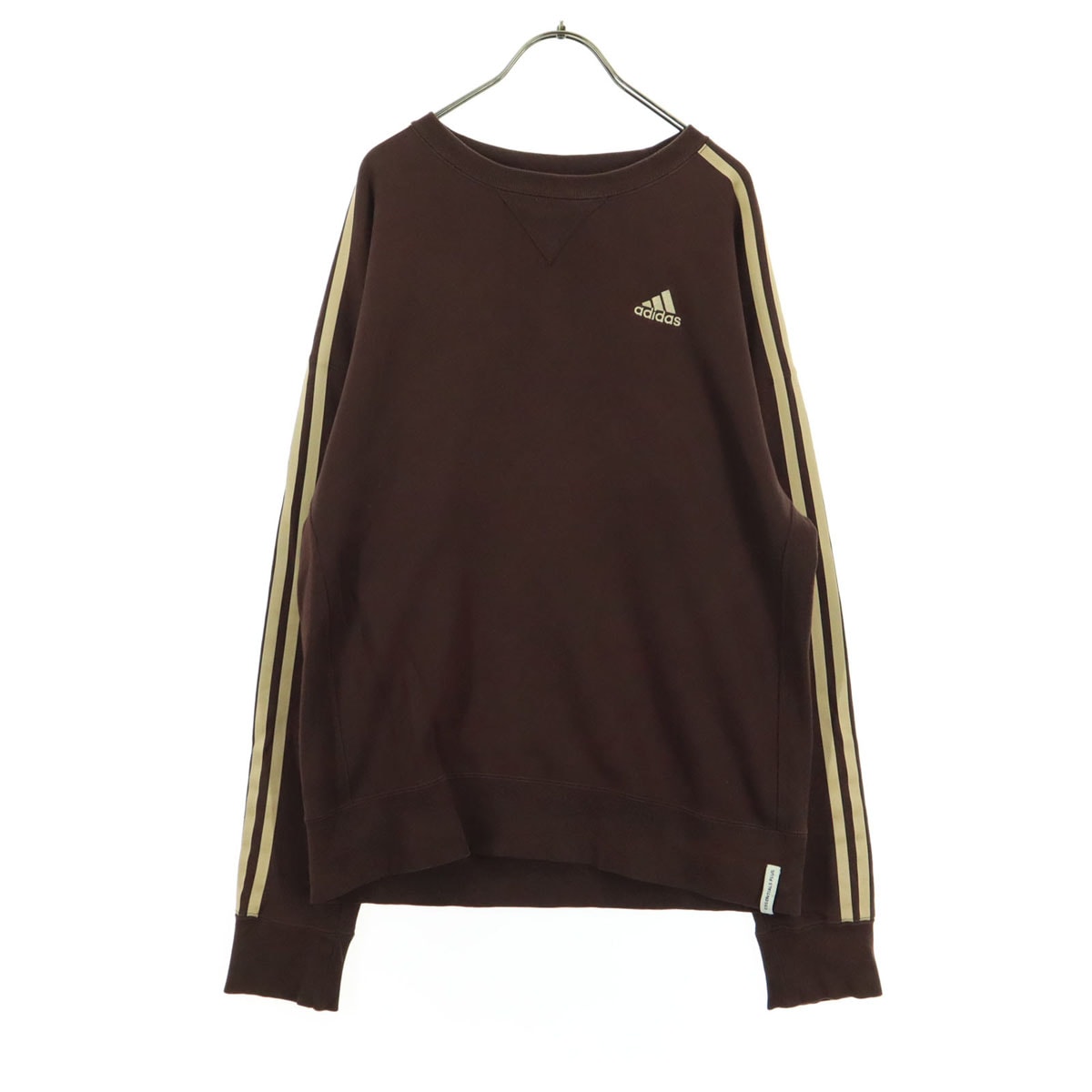 adidas アディダス ワンポイントロゴ 長袖 スウェット S ブラウン