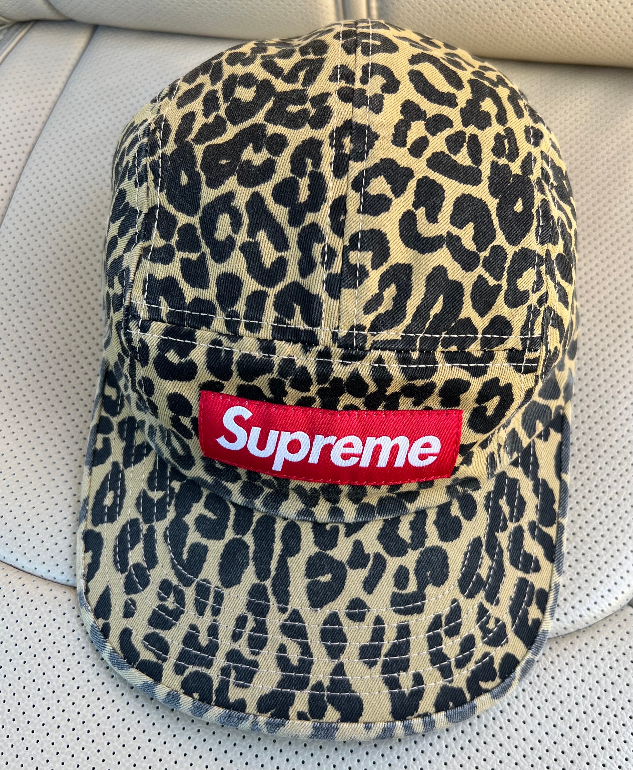 Supreme Washed Chino Twill Camp Cap "Leopard"(23FW)