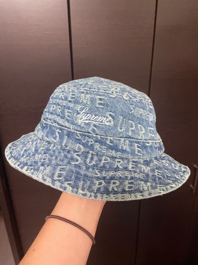 Supreme Warp Jacquard Logos Denim Crusher "Blue"