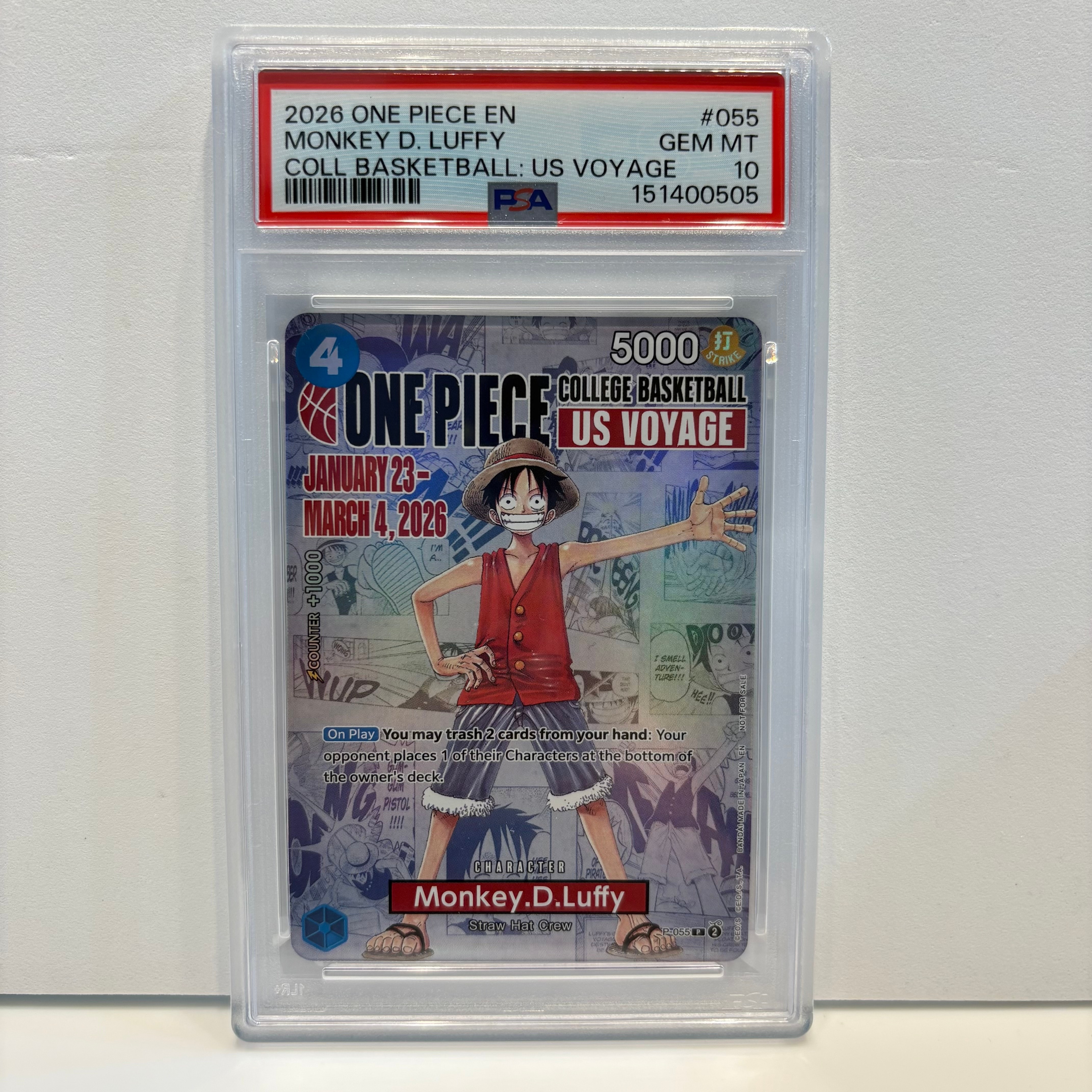 PSA10】モンキー・D・ルフィ：P (開封済) [P-055]【英語版