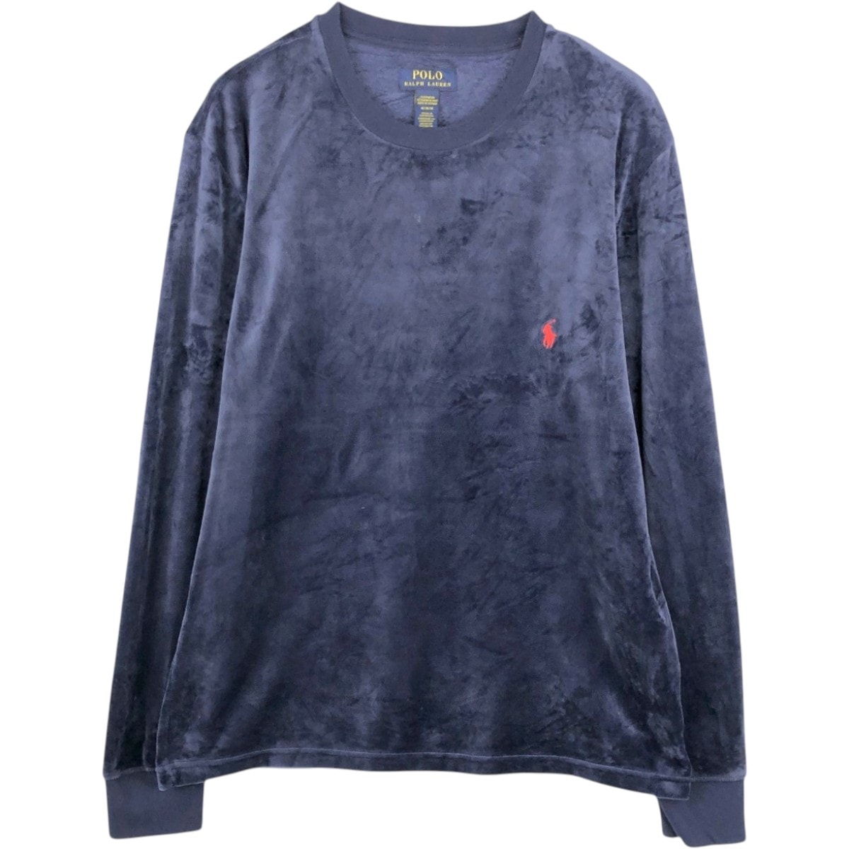 古着 ラルフローレン Ralph Lauren ベロア ワンポイントロゴスウェットシャツ トレーナー メンズM相当/eaa681567