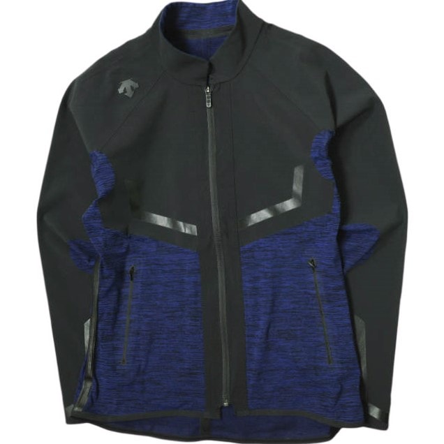 DESCENTE GOLF デサントゴルフ 日本製 g-arc collection サイトス4WAYストレッチナイロン×プライムフレックスヒートリテンションジャージー DGMMJL50 M BL00 BLACK/BLUE ジャケット ブルゾン g15248