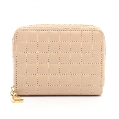セリーヌ CELINE Cチャーム コインケース 財布 レザー レディース ベージュ系 【中古】