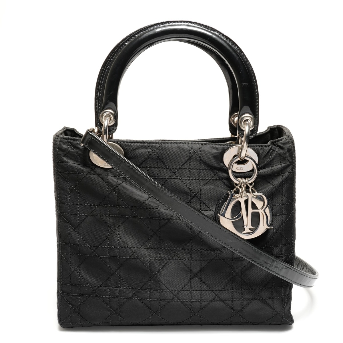 ディオール Dior レディ ディオール カナージュ ナイロン ミディアム 2way ハンドバッグ【中古】