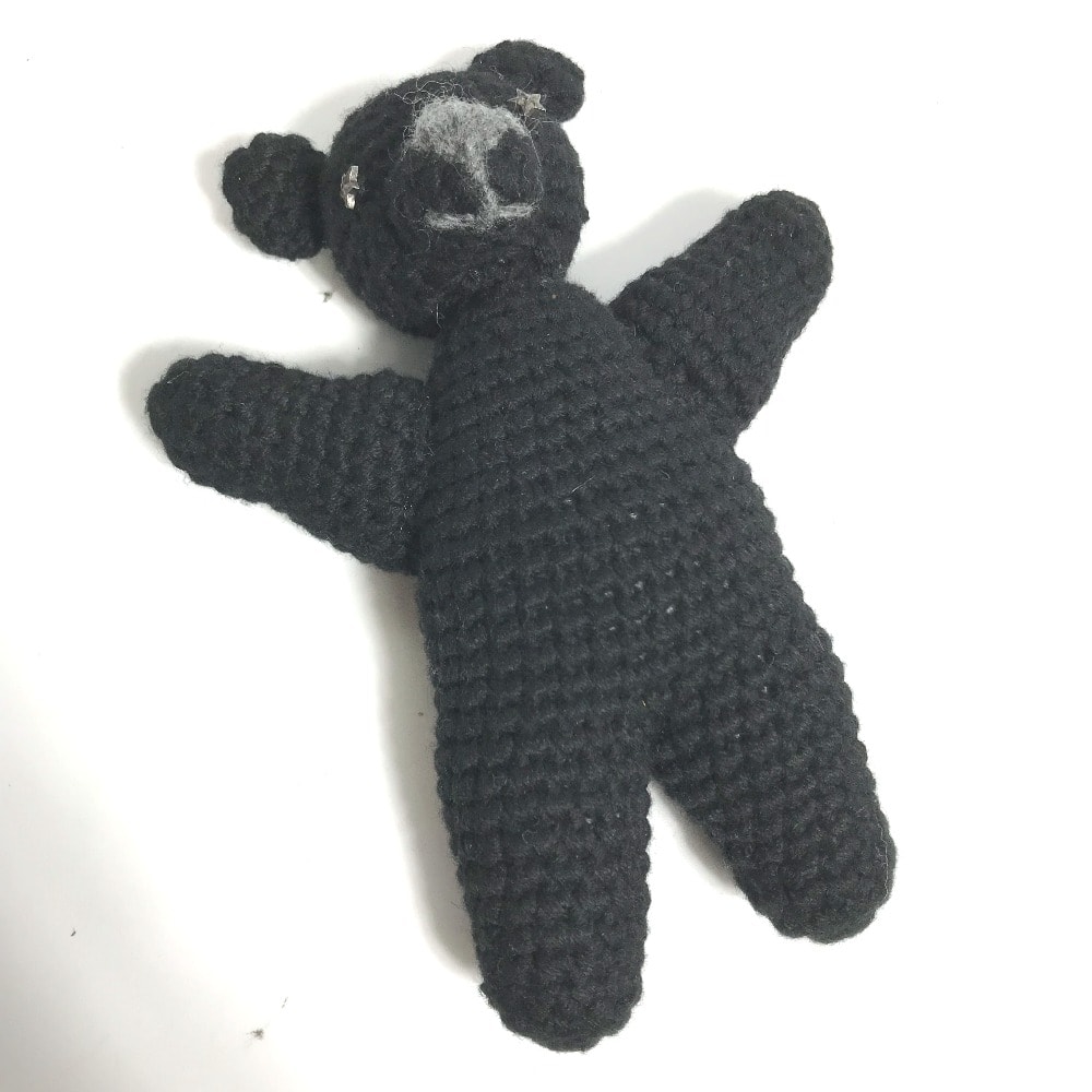 クロムハーツ CHROME HEARTS テディベア ミニ 人形 ベア クマ 熊 ぬいぐるみ モヘア ブラック 未使用