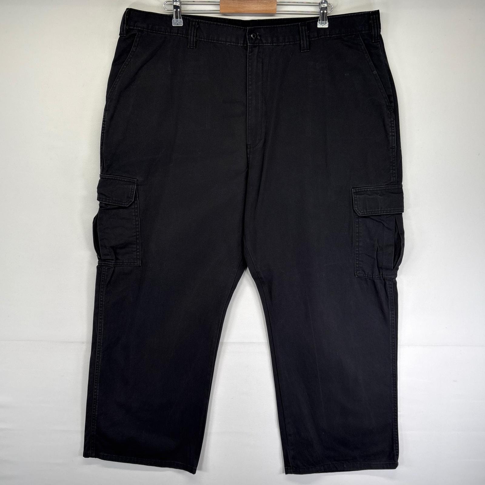 古着 ディッキーズ Dickies パンツ ワークパンツ ワンポイントロゴ 大きいサイズ ジッパーフライ カーゴ w42 L30  ブラック系 メンズ
