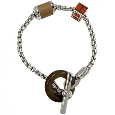 HERMES エルメス ブレスレット メリメロ アクセサリー ジュエリー メンズ レディース バッファローホーン レザー ブラウン 茶 オレンジ ユニセックス 約27.6g 美品【中古品】