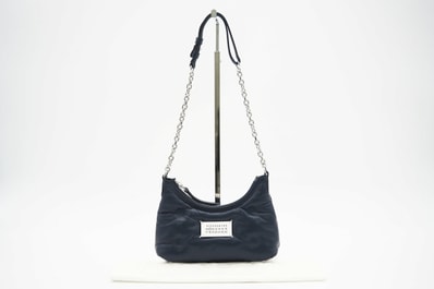 極美品 MAISON MARGIELA メゾンマルジェラ グラムスラム ホーボー マイクロ ショルダー SB1WG0021 ショルダーバッグ ネイビー ラムスキン レディース