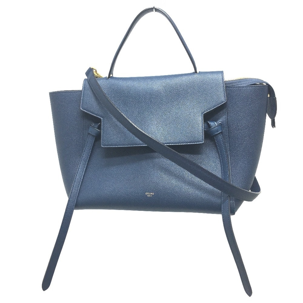セリーヌ CELINE ベルトバッグ ミニ 176103ZVA.07DS フラップ カバン セミショルダーバッグ ハンドバッグ カーフスキン ディープシーブルー ネイビー
