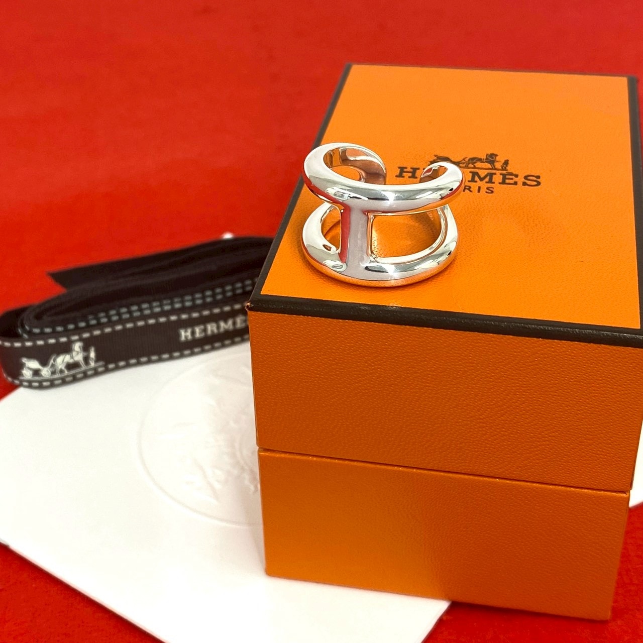 HERMES エルメス オスモズ GM シルバー925 リング・指輪 17.5号 シルバー
 56125
