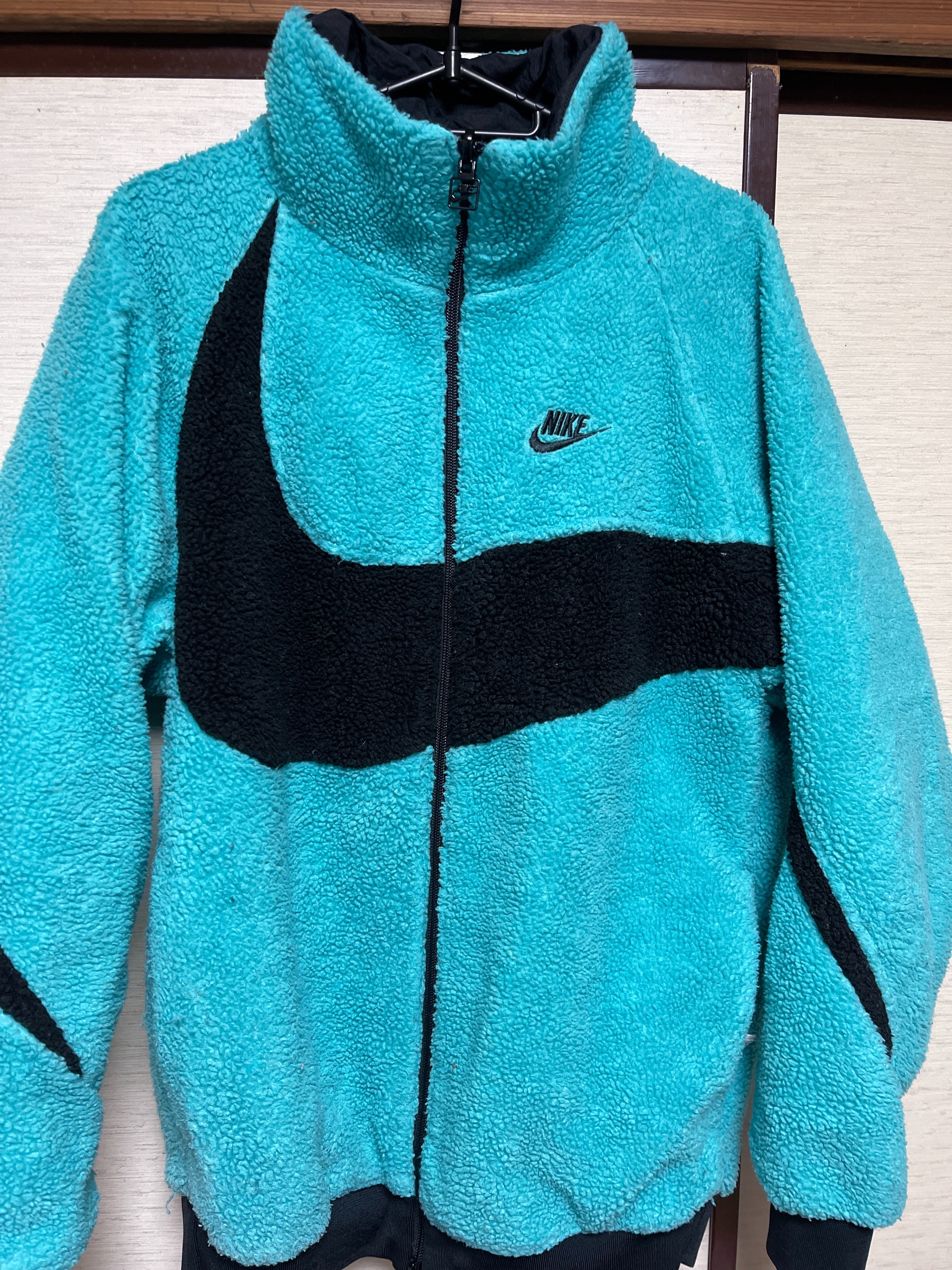 Nike Big Swoosh Reversible Boa Jacket"Black Neon"