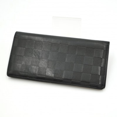 LOUIS VUITTON(ルイヴィトン)ポルトフォイユ・ブラザ ダミエ・アンフィニ 長財布 ブラック レザー メンズ N63010【中古】