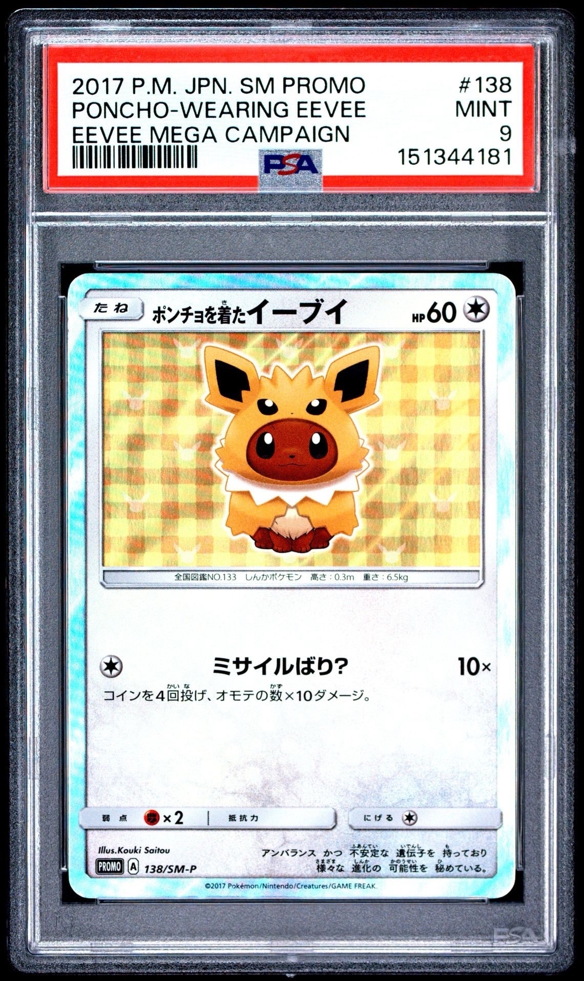 ポンチョを着たイーブイ: プロモ[SM-P 138](プロモーションカード「SM
