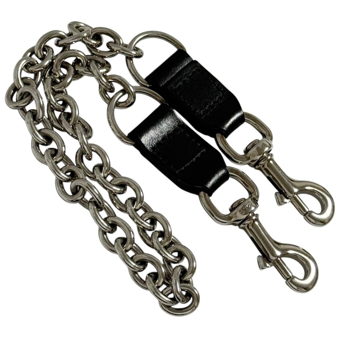 グッチ メンズ ウォレット チェーン カラビナ 財布 レザー 黒色 52cm