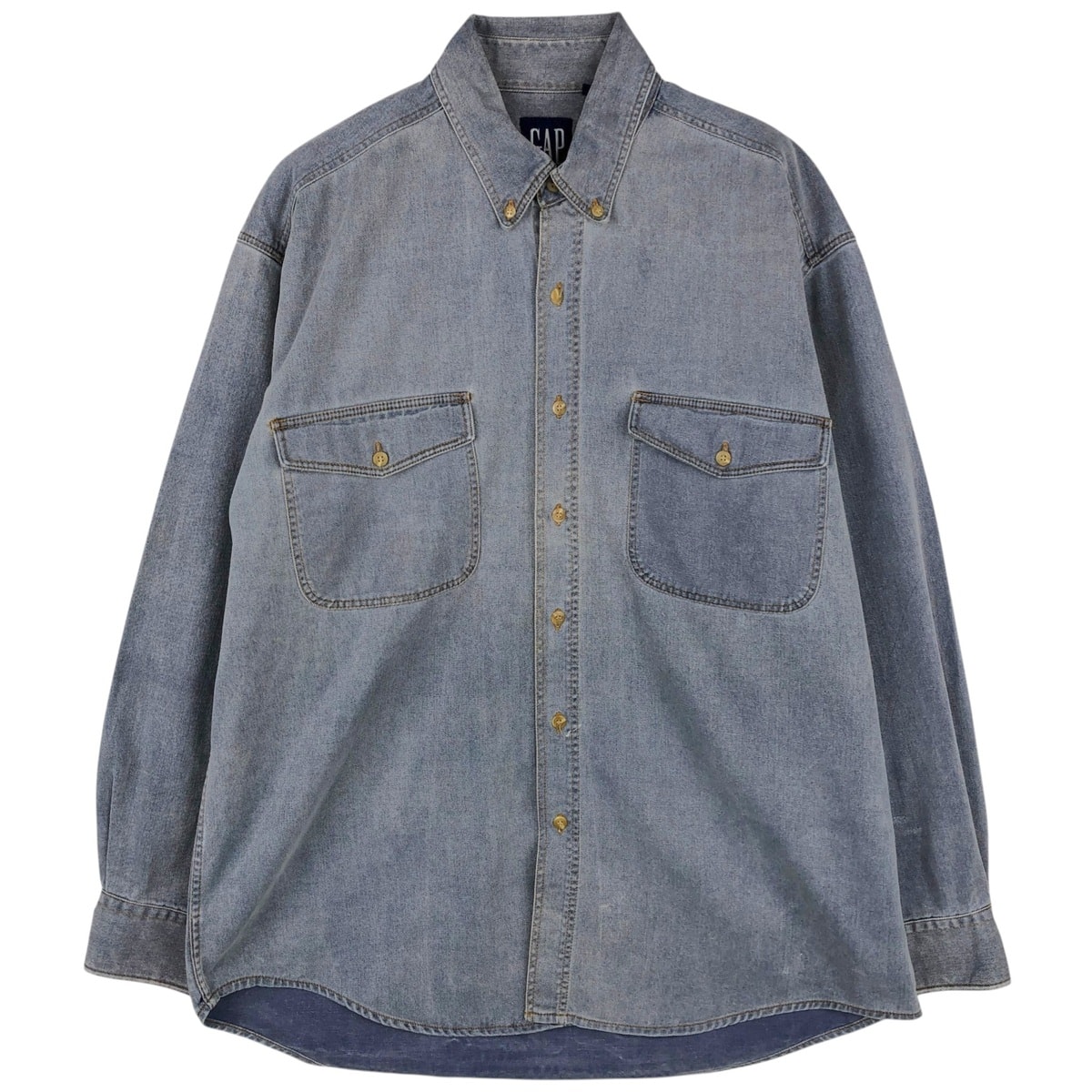 古着 90年代 ギャップ GAP オールドギャップ 長袖 ボタンダウンデニムシャツ メンズL相当 ヴィンテージ/eaa646643