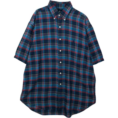 古着 ラルフローレン Ralph Lauren BLAKE 半袖 ボタンダウン チェックシャツ メンズL相当/eaa641176