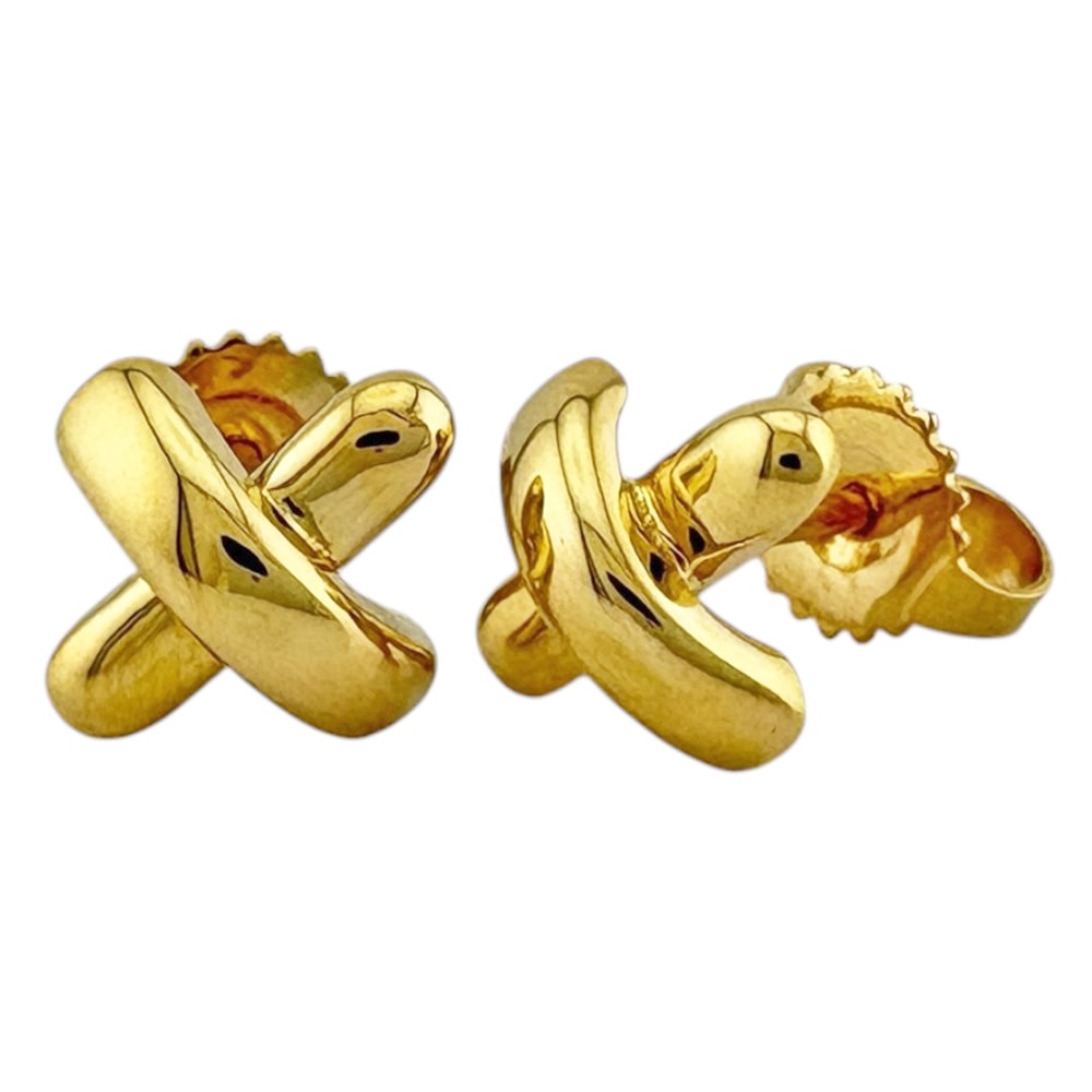 ティファニー クロスステッチ ピアス 18金 K18イエローゴールド レディース TIFFANY&Co. 中古