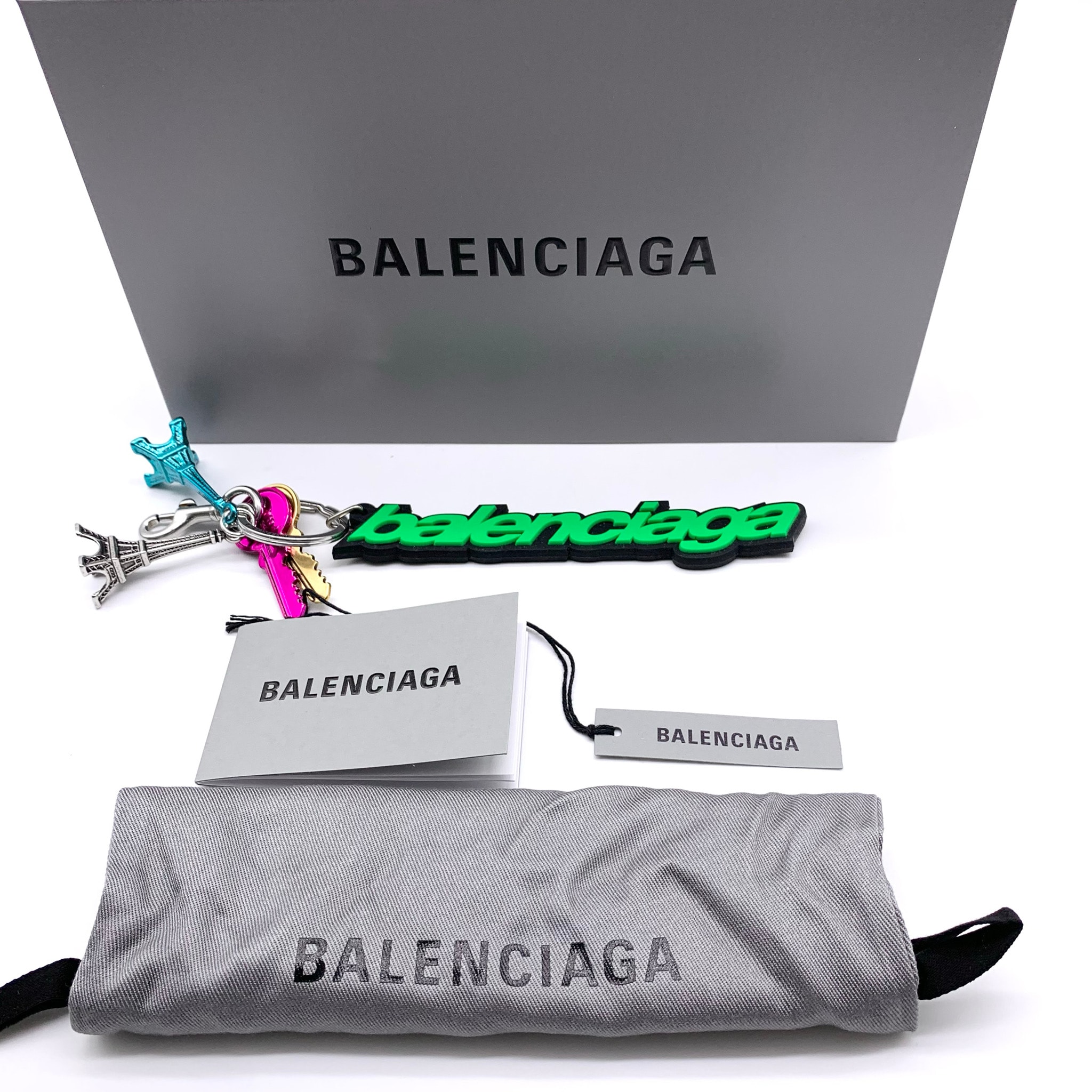 BALENCIAGA Women's Biker Balenciaga Charm/Keyring "Green/Black"