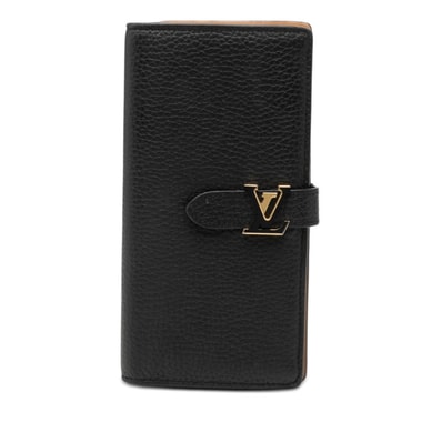 ルイ ヴィトン ヴェルティカル ウォレット 長財布 M81330 ノワール ブラック レザー レディース LOUIS VUITTON 【中古】