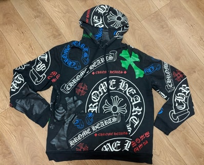 Chrome Hearts Stencil Pattern Print Hoodie Online Exclusive "Black/Multi Color"
