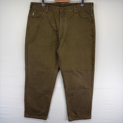 古着 カーハート Carhartt デニム パンツ 5ポケット ワンポイントロゴ ジッパーフライ ジーンズ w40 L30 ブラウン系 メンズ