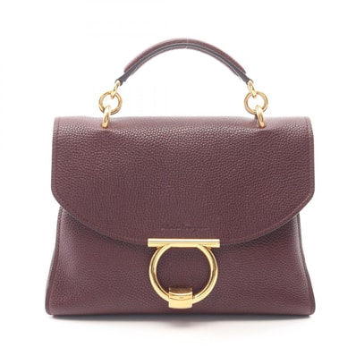サルヴァトーレフェラガモ Salvatore Ferragamo マーゴット ガンチーニ ハンドバッグ バッグ レザー レディース ボルドー系 EE-2H493 【中古】