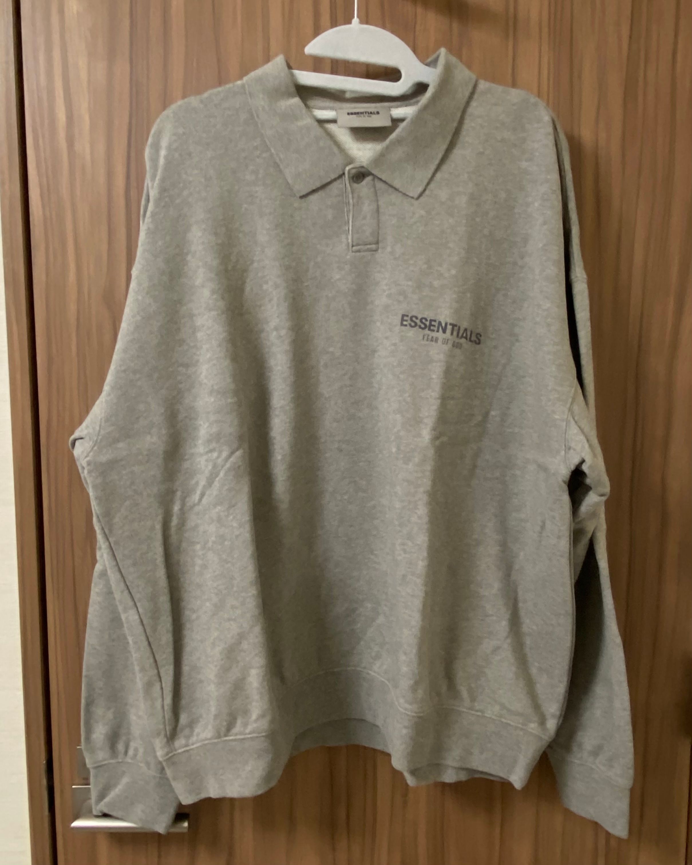 FEAR OF GOD ESSENTIALS Logo Flocked Cotton Jersey Polo Shirt "Dark Oatmeal"