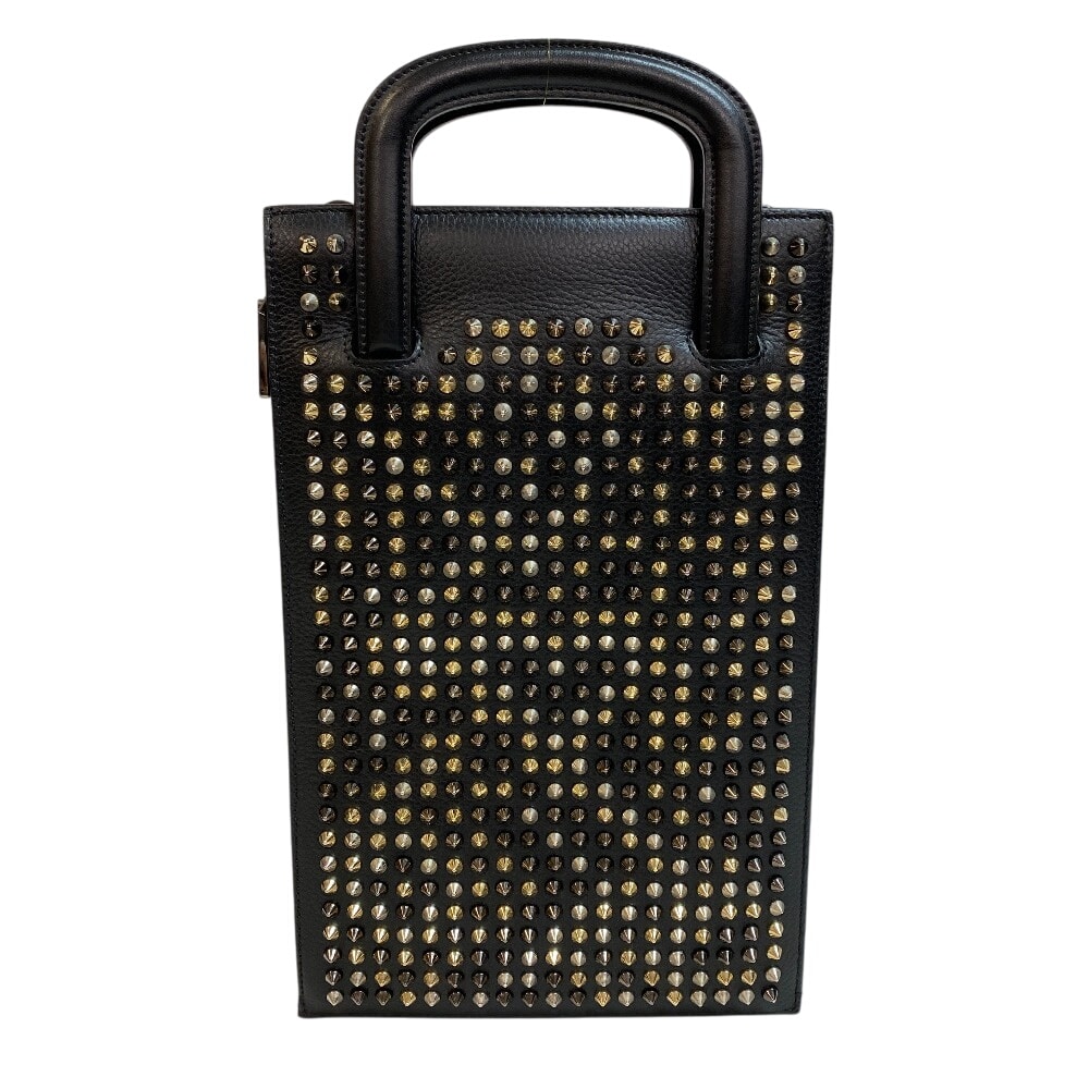 クリスチャンルブタン Christian Louboutin ハンドバッグ クラッチ セカンドバッグ スパイクスタッズ ブラック