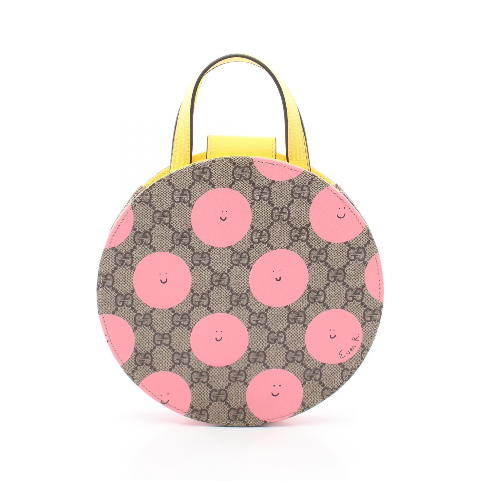 グッチ GUCCI チルドレンズ GGスプリーム キッズ ハンドバッグ バッグ PVCコーティングキャンバス メンズ レディース ベージュ系 / ピンク系 / イエロー系 835889 【中古】