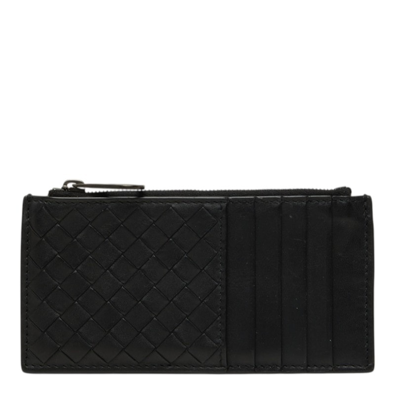 ボッテガヴェネタ イントレチャート カードケース ブラック レザー メンズ BOTTEGAVENETA 中古
