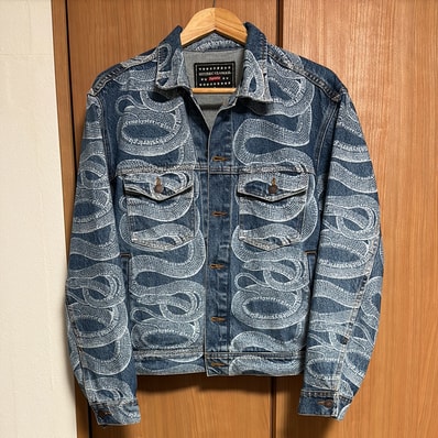 Supreme x HYSTERIC GLAMOUR Snake Denim Trucker Jacket "Blue"