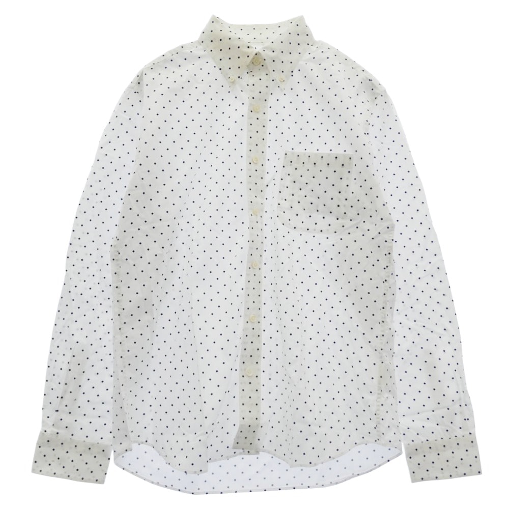 SOPHNET. ソフネット 長袖シャツ SOPH-70040 ドット総柄 ボタンダウン 長袖 シャツ ホワイト系 M【中古】
