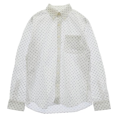 SOPHNET. ソフネット 長袖シャツ SOPH-70040 ドット総柄 ボタンダウン 長袖 シャツ ホワイト系 M【中古】