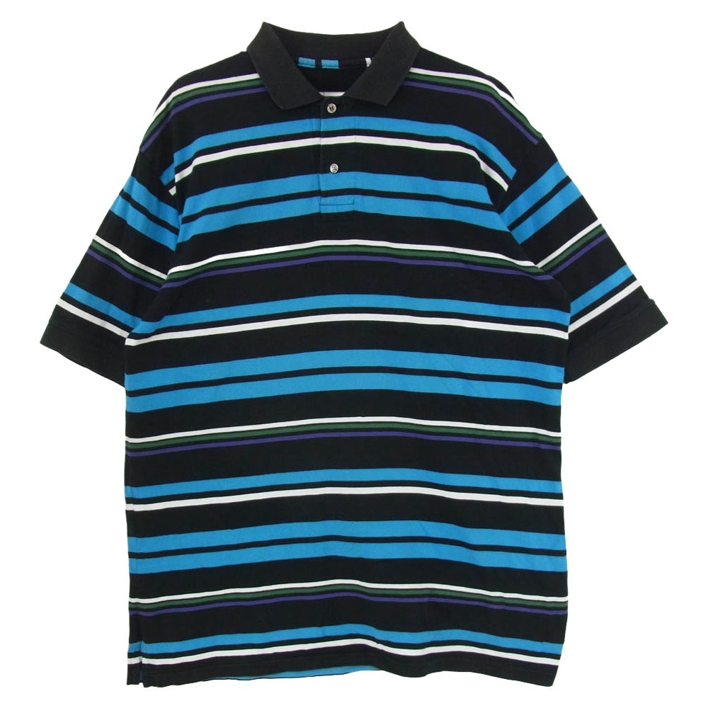 WTAPS ダブルタップス CMDT-05 マルチボーダー 半袖 ポロシャツ ブラック系 サイズ表記無【中古】
