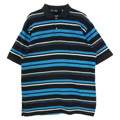WTAPS ダブルタップス CMDT-05 マルチボーダー 半袖 ポロシャツ ブラック系 サイズ表記無【中古】