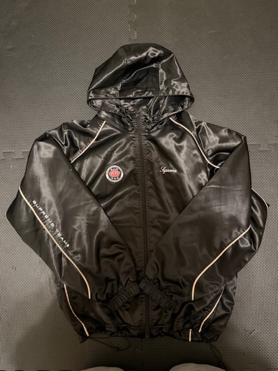 Supreme Satin Hooded Track Jacket "Black"