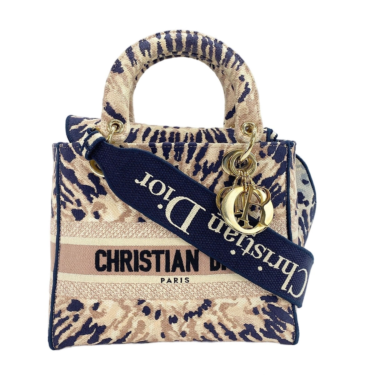 ディオール Dior キャンバス レディDライト ミディアム 2WAY ハンドバッグ【中古】