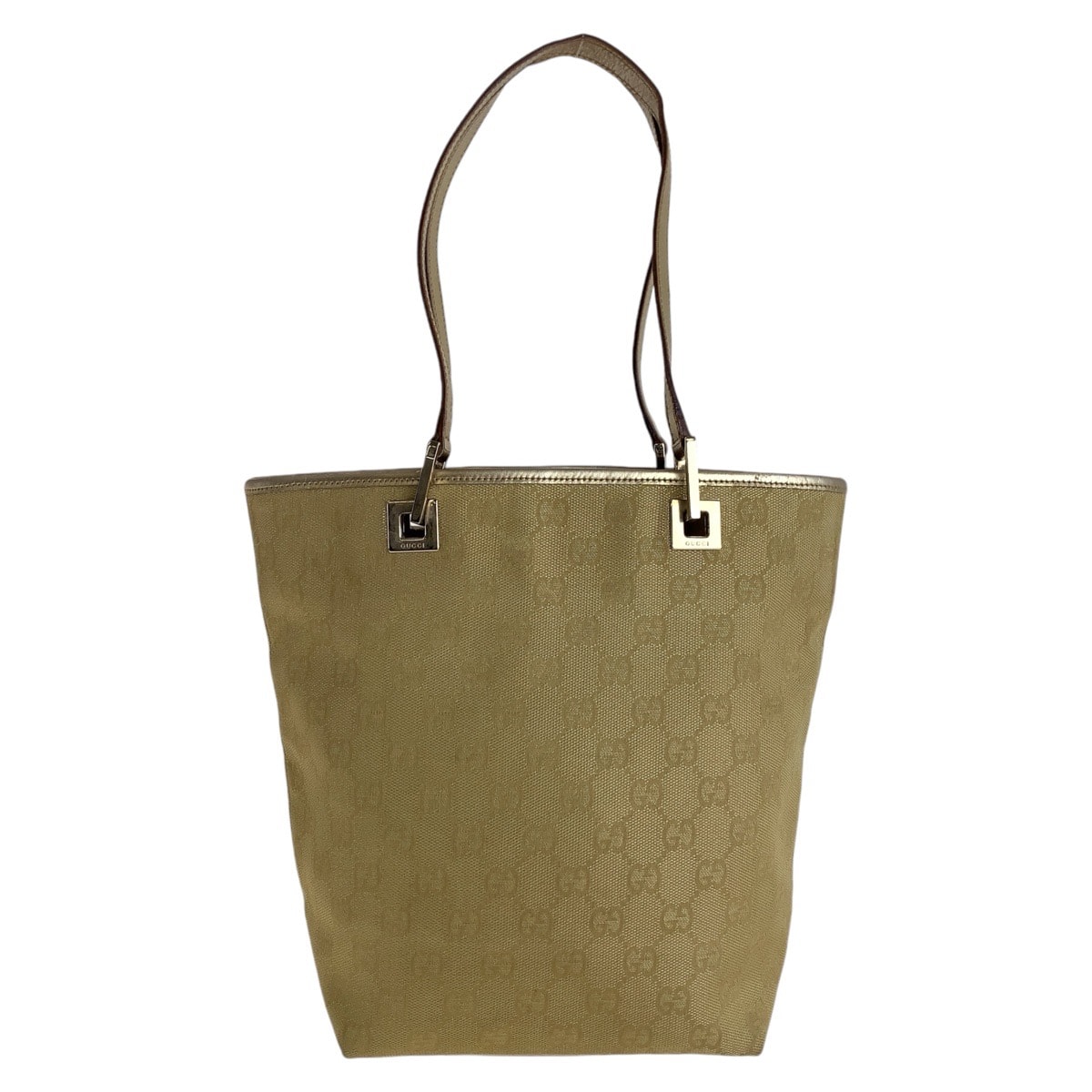 GUCCI グッチ ゴールド GGキャンバス レザー/ トートバッグ ショルダーバッグ 602965 【中古】