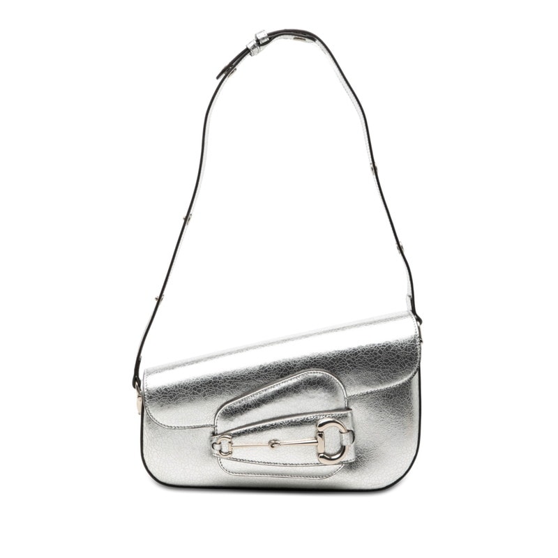 グッチ ホースビット1955 ショルダーバッグ 764155 シルバー レザー レディース GUCCI 【中古】