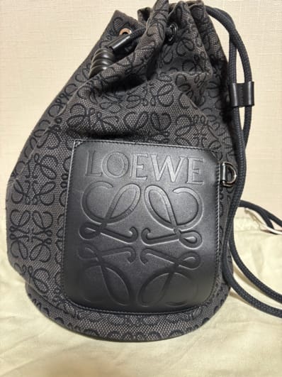 LOEWE Sailor Bag In Anagram Jacquard And Calfskin "Anthracite / Black"