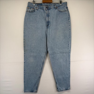 古着 90's/90年代 リーバイス Levi's USA製 デニム パンツ Gパン 550 テーパード ジッパーフライ バギー デニム w20 ブルー レディース